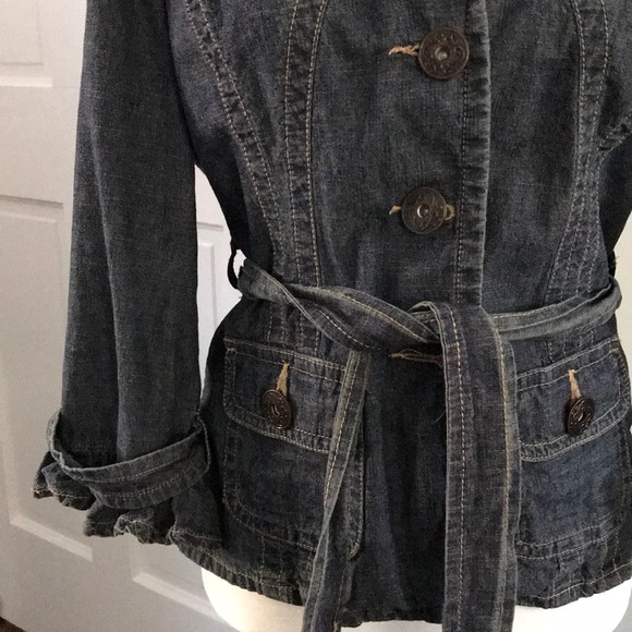 3/4 Sleeve Denim Blazer/Jacket - Picture 2 of 5